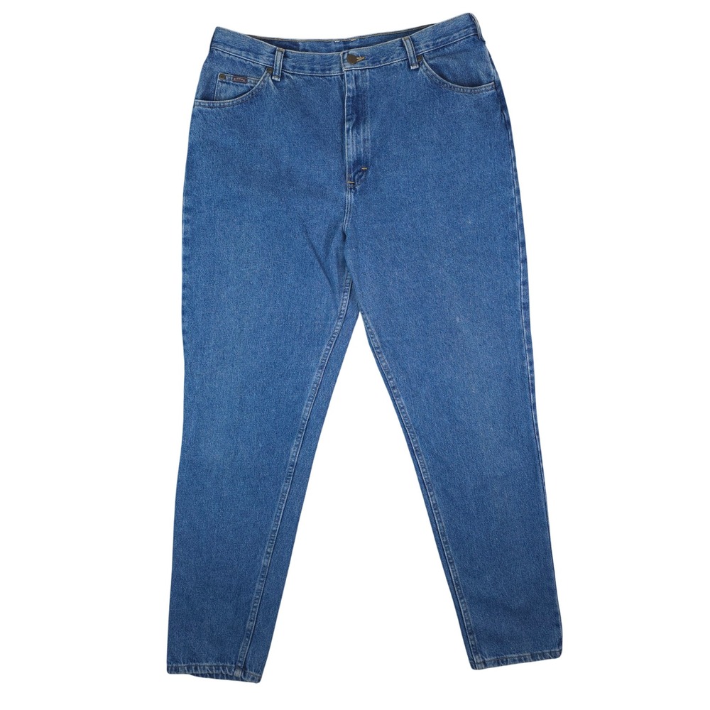Vintage 90s Riders by Lee Mom Jeans Women 18L (35x34) Blue High Rise Tapered Leg